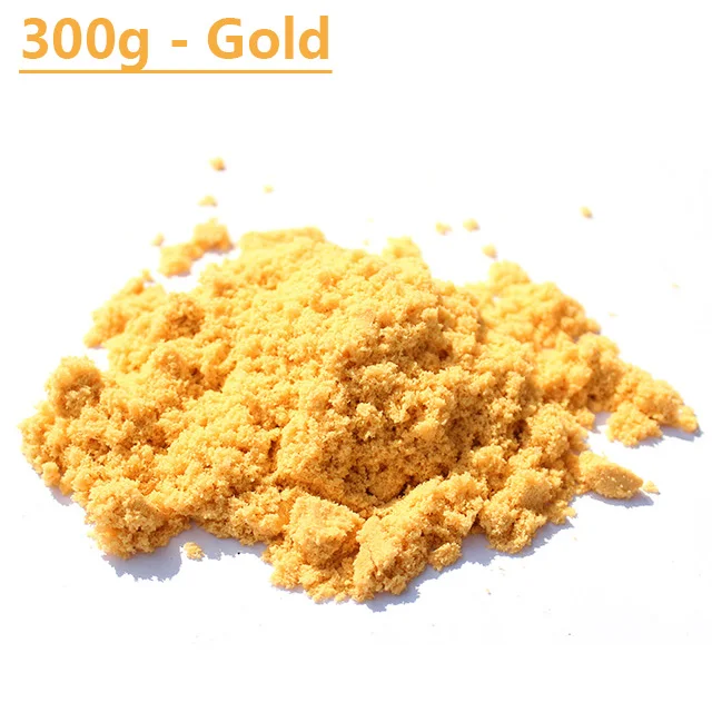 300g-Gold Sand 300 г/пакет слизи песок глина волшебный порошок для песка амулеты игрушки Супер забавный цветной динамический песок Крытый Арена играть песок глина детские игрушки - Цвет: 300g-Gold Sand