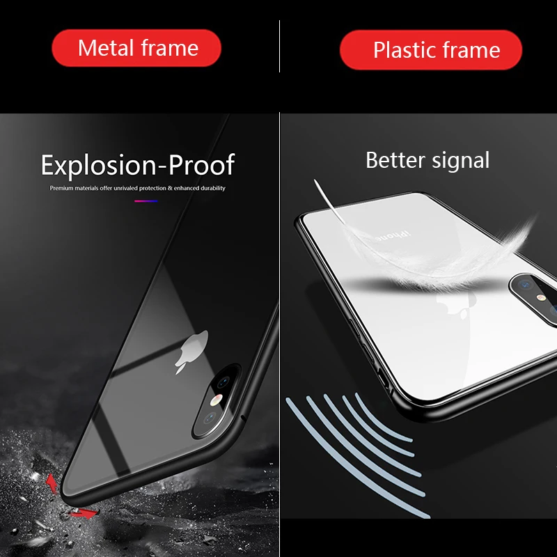 Встроенный Магнитный чехол для iPhone X XR XS Max металлический магнитный адсорбционный