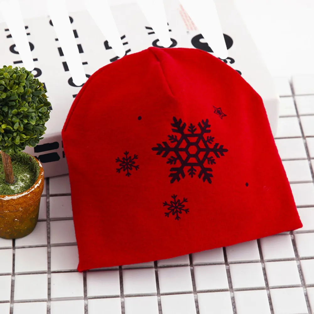 0-6Yrs Baby Hats Cotton Snowflake Printing Infant Hat Toddler Autumn Winter Children's For Boy Girl Beanie Caps Newborn BTTF | Детская