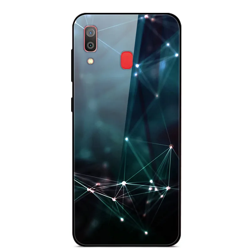 12 B для samsung Galaxy A30 чехол A 30 стеклянный жесткий чехол для телефона s для samsung Galaxy A30 чехол A20 Мягкий Бампер закаленное покрытие 6,4 - Цвет: 12