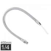 14 inch silver 400mm metal flexible water oil cooling tube with round head nozzle for cnc machine milling lathe
