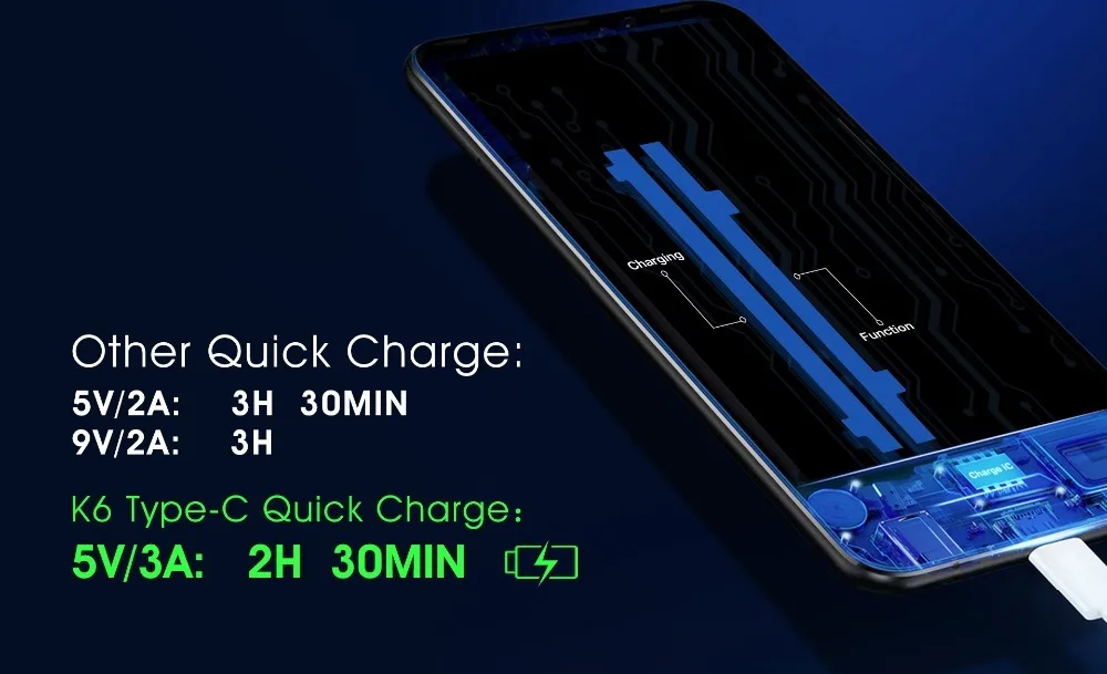 Oukitel K6 6," 18:9 полноэкранный 4G смартфон 6 ГБ ОЗУ 64 Гб ПЗУ 6300 мАч аккумулятор MT6763 Восьмиядерный Android 7,1 8 Мп мобильный телефон