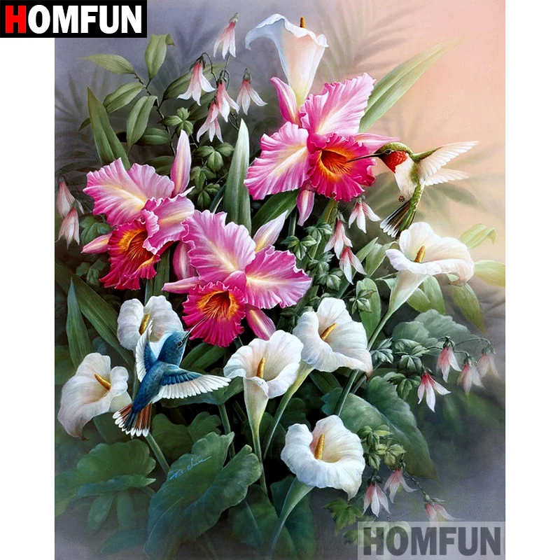 Алмазная вышивка HOMFUN &quotсделай сам&quot Набор для вышивки крестиком &quotцветок