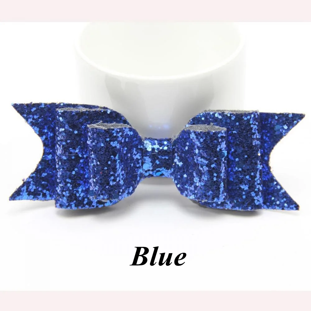 Blue Новые блестки бутик бант Принцесса заколки для волос блестящие заколки для волос с бантами DIY вечерние заколки для волос с бантом аксессуары для волос для девочек - Цвет: Blue