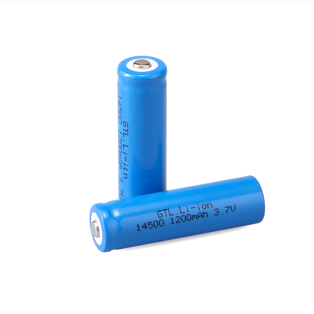 2 шт. 100% Новый оригинальный 14500 3 7 V 1200 mah литиевая аккумуляторная батарея большой