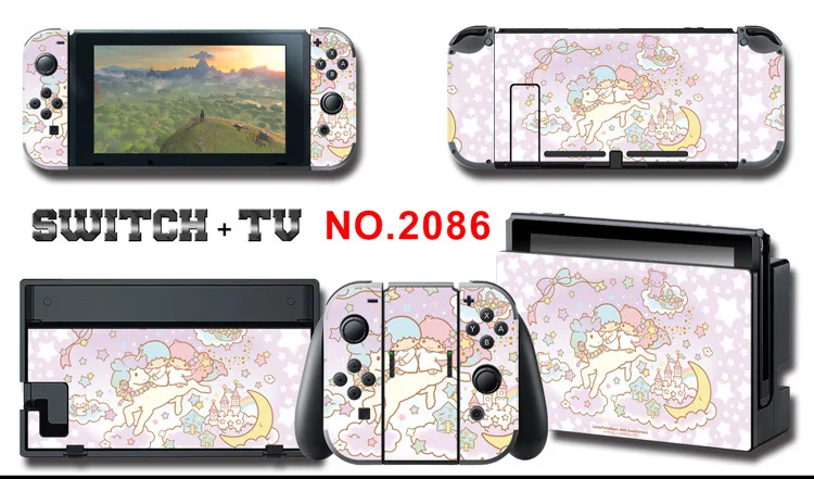 Для nintendo Switch Pain sticker консоль Dock Joy Con полное покрытие цветной бумажной кожи Закаленное стекло протектор экрана от 2000-2305