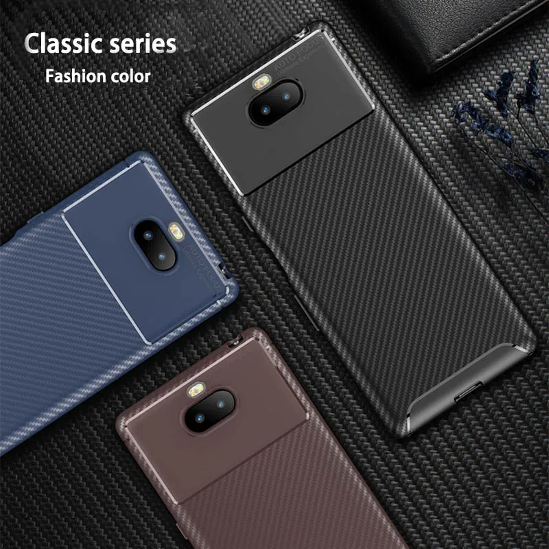 Чехол для телефона для sony Xperia 10 Plus, чехол 6,5 дюйма, Мягкий Силиконовый противоударный чехол для sony 10 Plus, чехол s из углеродного волокна