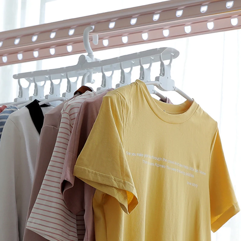 Multifunctional Plastic Foldable Clothes Hanger Save Space Laundry Drying Racks Wardrobe Closet Storage Organizer Clothes Hanger