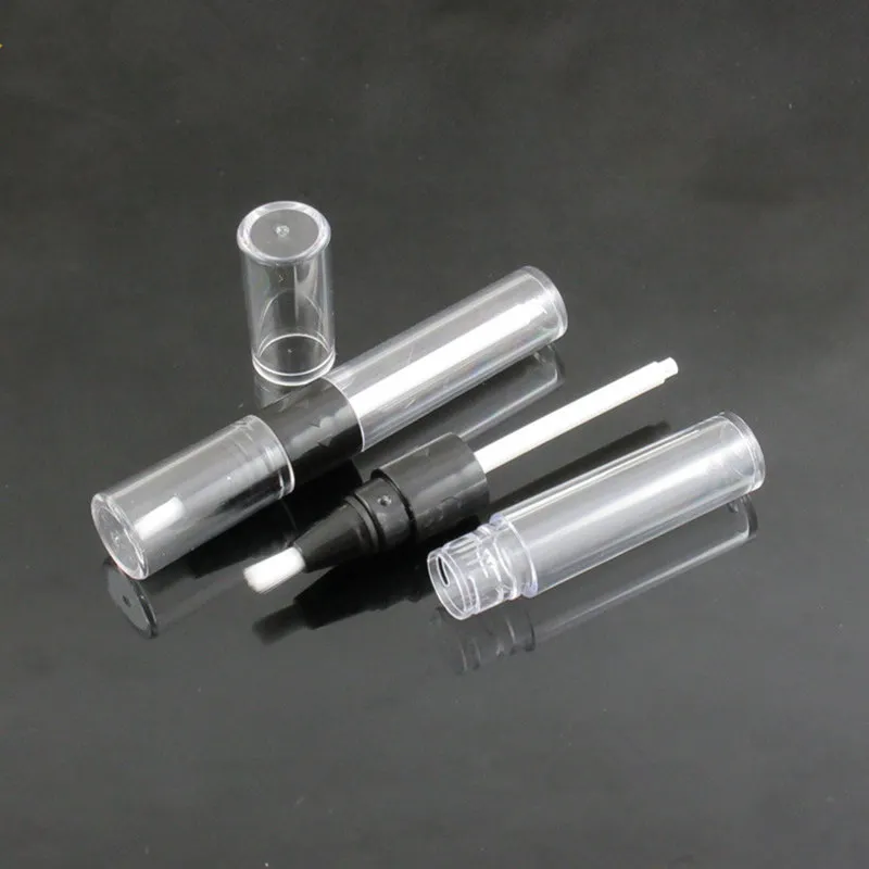 10/30/50 шт 4,5 ml прозрачный+ черный край(пирсинга) глянцевая бутылка, пустой круглый поворачивающаяся ручка, одноразовые Пластик циферблат карандаш для макияжа с Силиконовая накладка F3191 - Цвет: A2