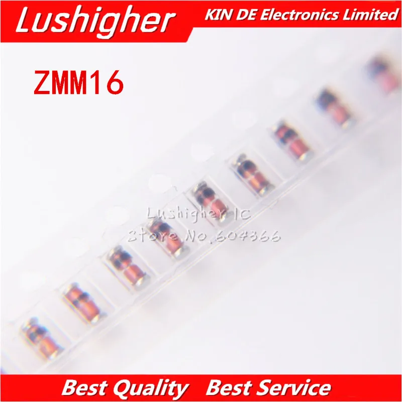 100 шт. ZMM16 LL34 ZMM16V LL-34 0,5 Вт стабилитрон диод 16 В 1206 цилиндров