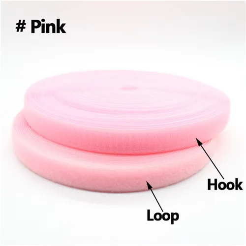 Pink 2 рулона 25 мм* 25 ярдов крючок и петля без самоклеящейся нейлоновой смешанной клейкой ленты аксессуары для шитья одежды волшебная лента без клея - Цвет: Pink
