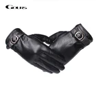 Мужские перчатки из натуральной кожи Gours, черные перчатки из овечьей кожи, с возможностью управления сенсорным экраном, GSM056, зима 2019
