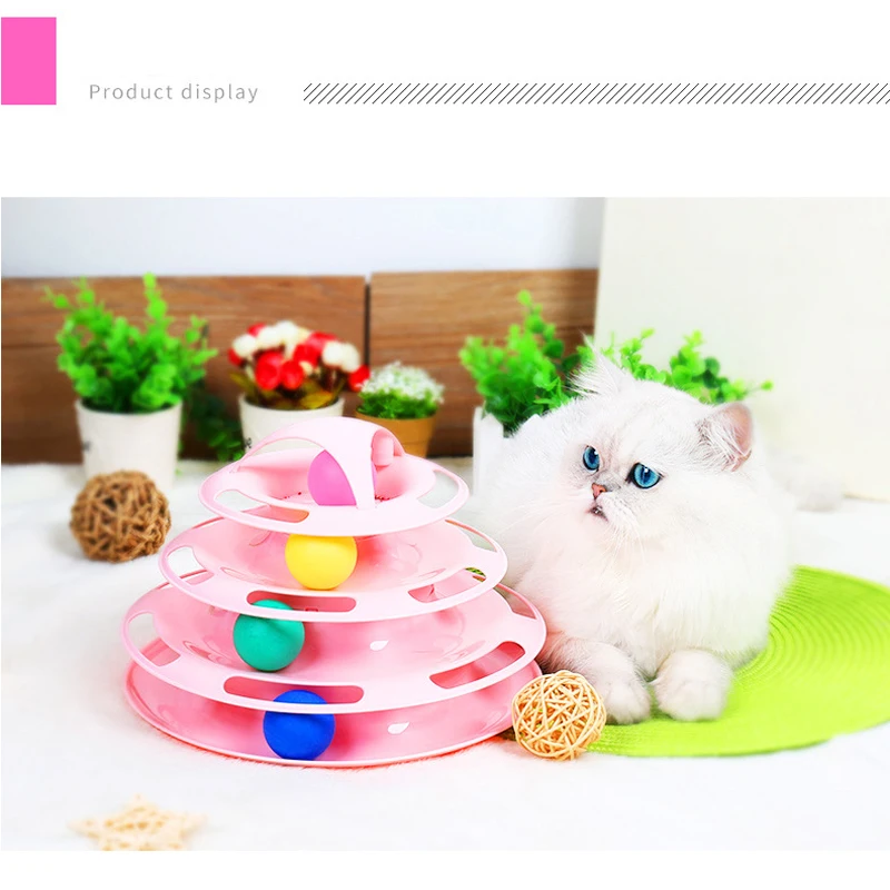 Высокое качество 4 слоя башня Pet Cat роликовые игрушки с трекинговым шариком интерактивная игрушка для кошек съемный крепкий