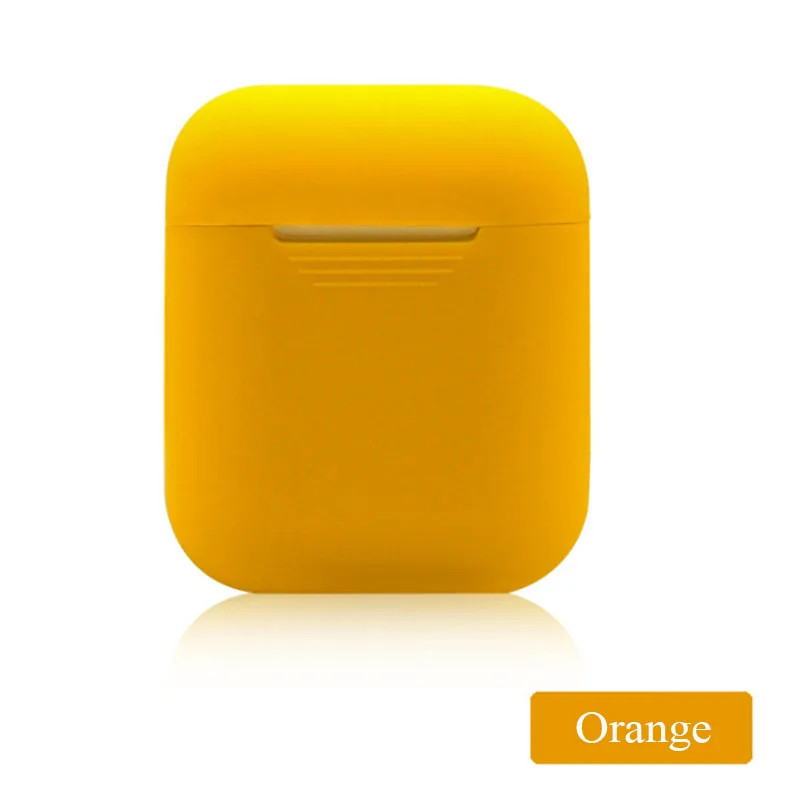 Orange BOORUI Мягкий силиконовый чехол s для Airpods противоударный чехол для умных наушников ультратонкий протектор чехол с модными цветами - Цвет: Orange