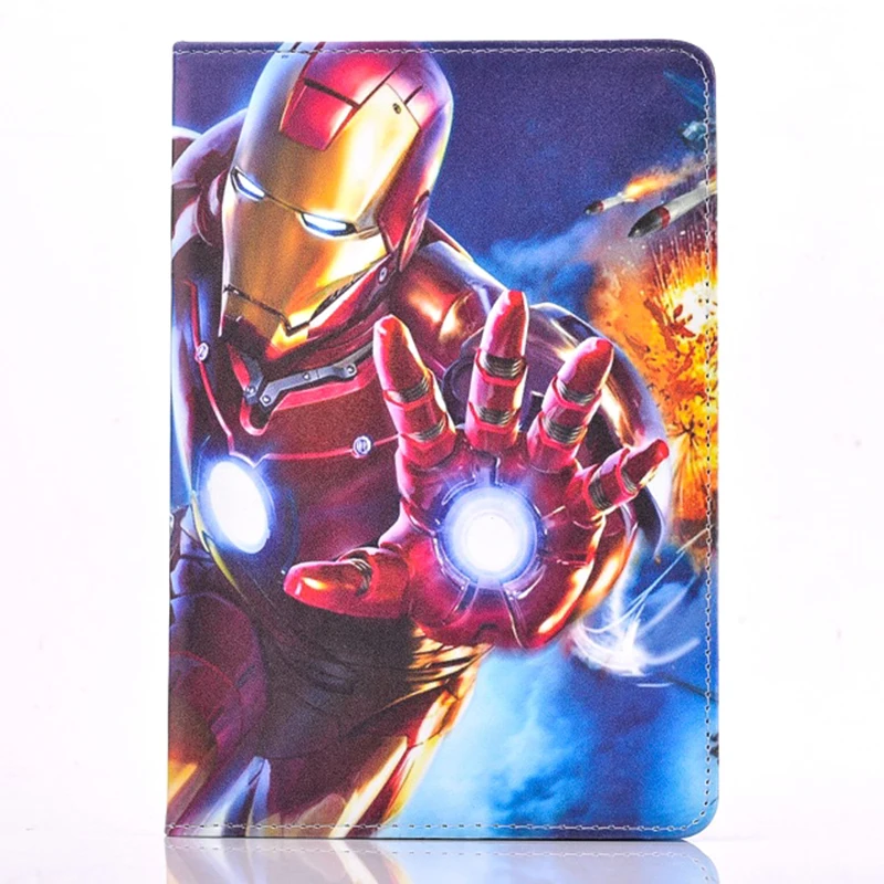 as photo Мини 5 чехол для iPad Mini 1/2/3/4 из мультфильма, популярная яркая детская одежда с рисунком «Супермен», «Человек-паук», «Бэтмен» Железный человек кожаный чехол-книжка с задней панелью Стенд Smart Cover Пижама с черепашками-ниндзя - Color: as photo