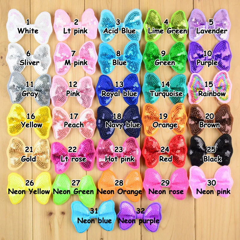 Новое поступление Детские бантики 32 шт./лот милые с блестками бабочка 32C в наличии