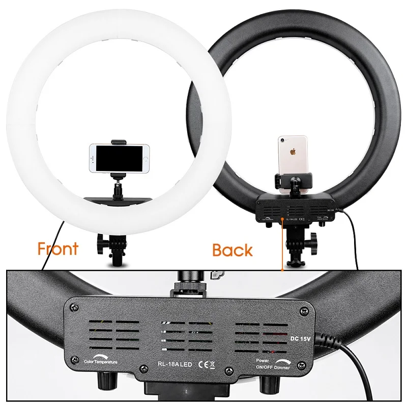 TRAVOR 4 шт./лот СВЕТОДИОДНЫЙ Кольцо вытертые штаны 18 дюймов кольцо лампы dimmable bi цвет