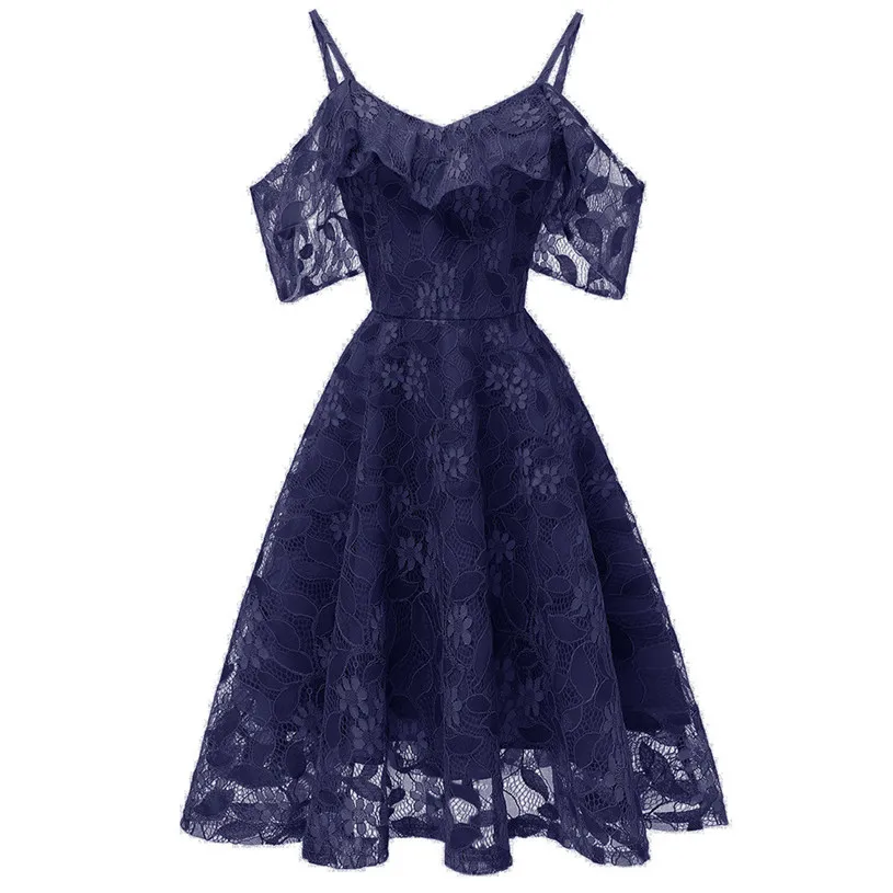 A line Dress Women Vintage Sexy Princess Floral Lace Solid Party Dresses Vestidos Verano 2018 Wholesales 40AT27 | Женская одежда