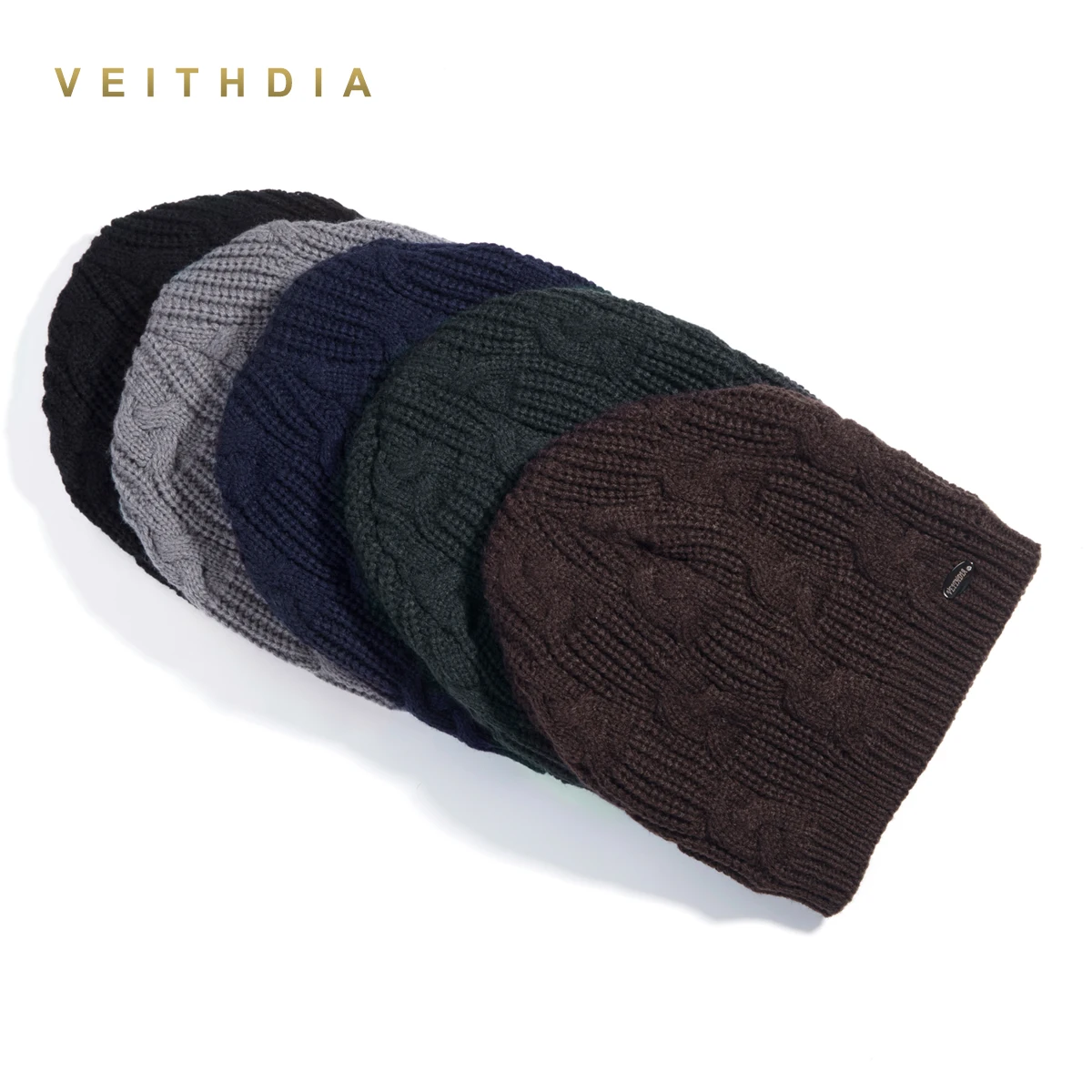 Шапки VEITHDIA шапки для мужчин облегающие вязаная цветная шапка Пейсли с бархатным