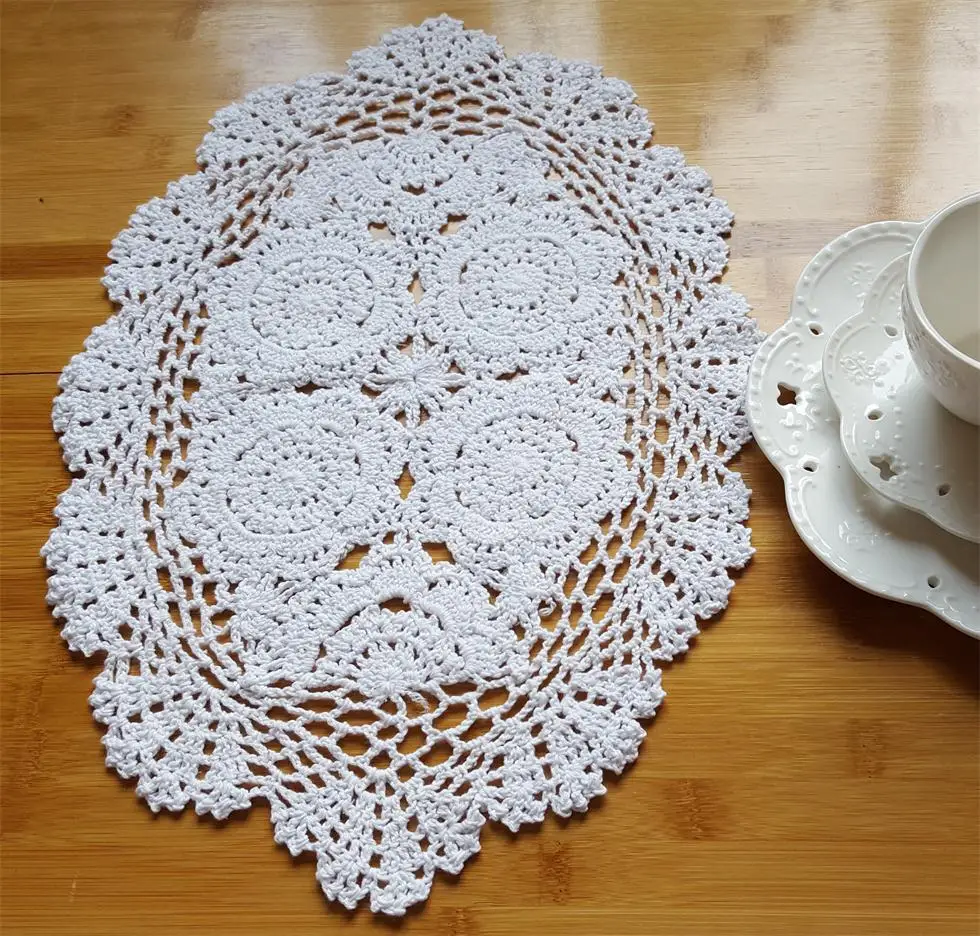 Разноцветные винтажные Вязаные Салфетки ручной работы 30 х45 см подставки для