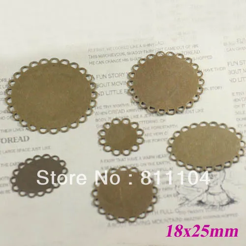 

18x25mm Antique Bronze Plt Copper Blank Oval Lace Pendant Trays Base Spacers DIY Cameo CABs Jewelry Findings Settings Wholesale