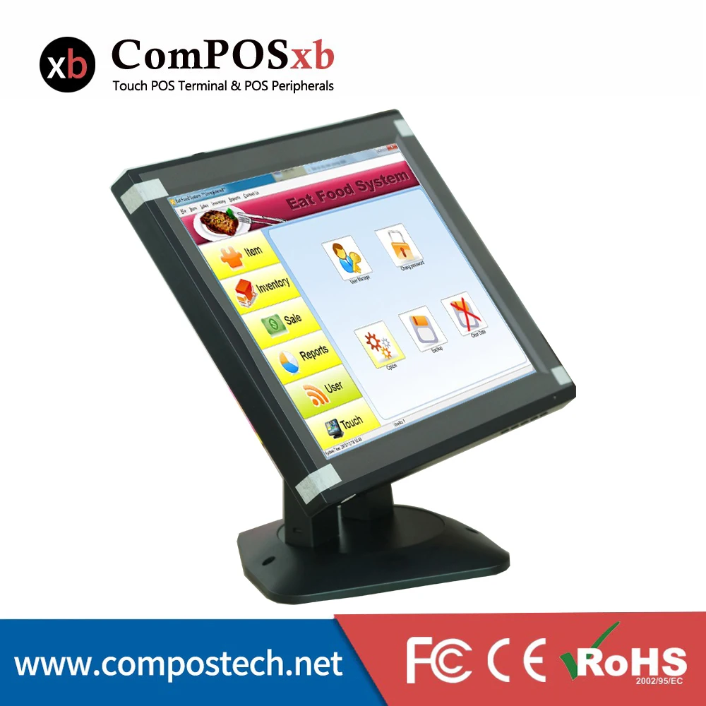 Сенсорный экран дисплей 12 дюймов сенсорный ЖК монитор для Pos ПК с вращающейся