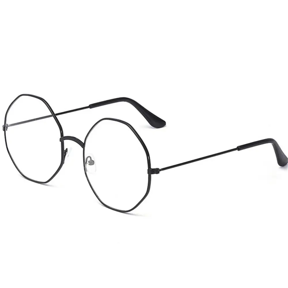 

1PC Irregular Women Men Large Oversized Metal Frame Clear Lens Round Circle Glasses Black Silver Gold spectacles Eyeglasses