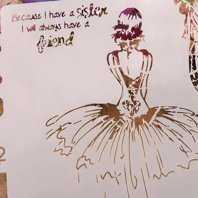 1 шт. трафареты для стен девочка сестра | Канцтовары офиса и дома