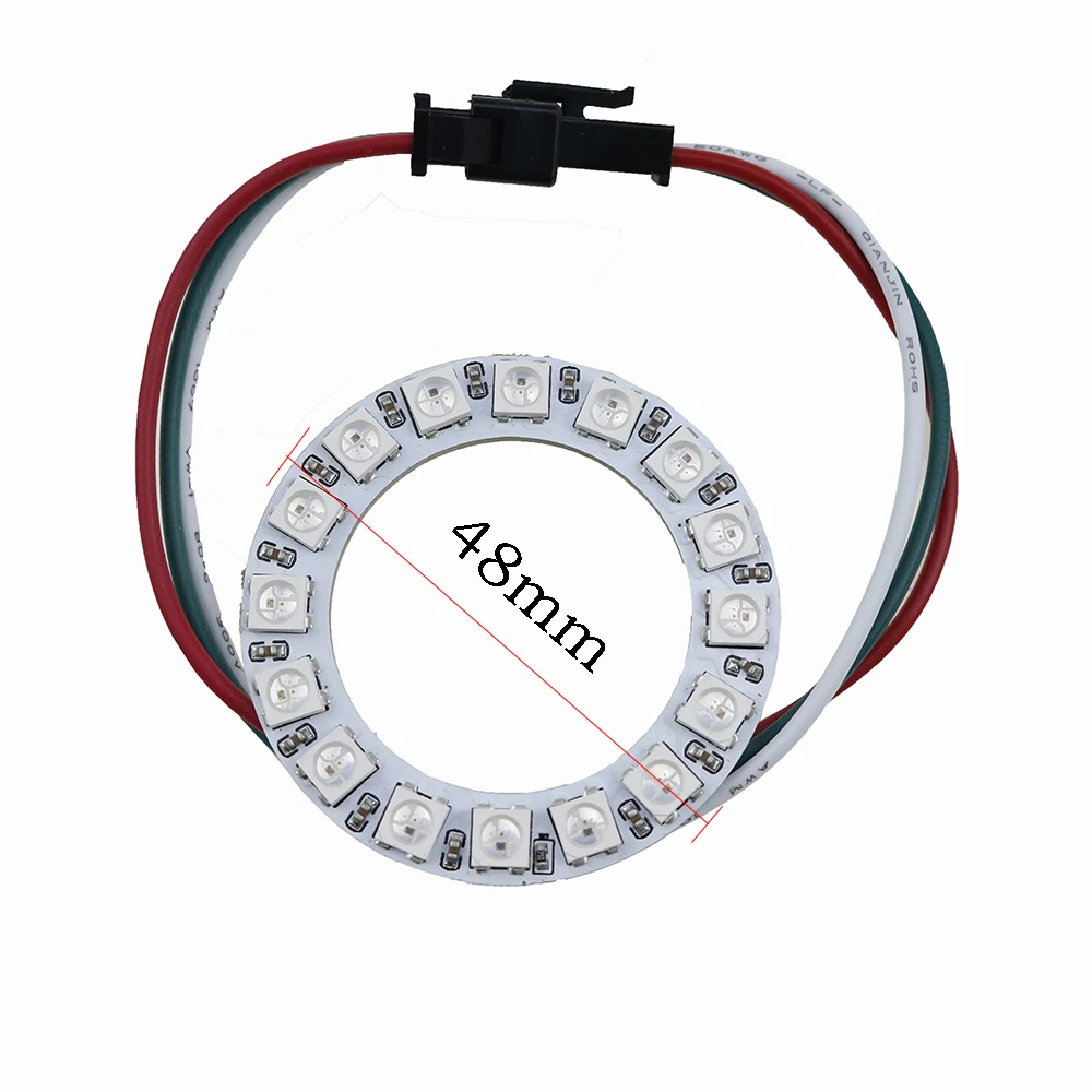 WS2812B модуль полосы 16 35 45 бит светодиодный s 5050 Rgb индивидуальное адресуемое кольцо Круглый светодиодный пиксельный светильник доска DC5V белый/черный