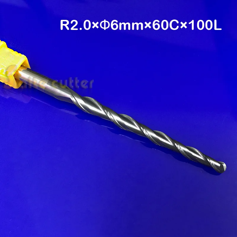 2 шт./лот R2.0 * D6 60 100L 2F твердосплавные 6 мм сферические концевые фрезы Фрезы с ЧПУ