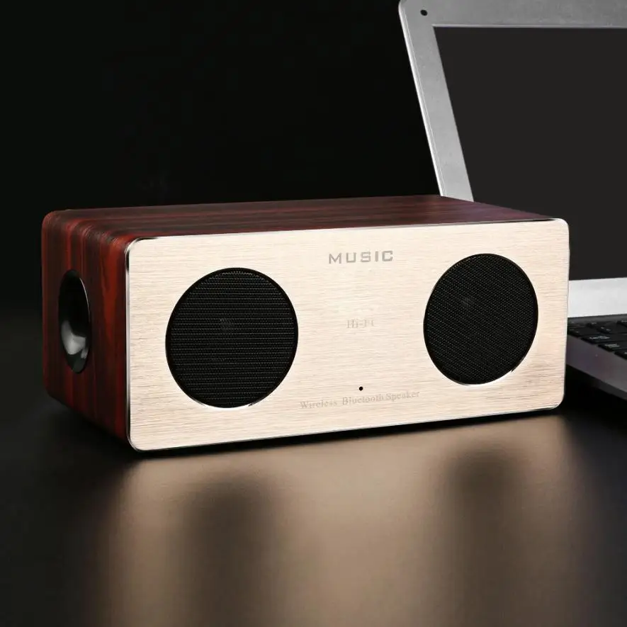 Hiperdeal Портативный аудио видео Колонки Ретро Вуд Беспроводной Bluetooth Динамик HiFi 3D