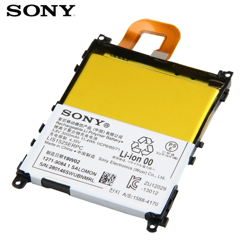 Оригинальная сменная батарея sony для sony L39h Xperia Z1 Honami SO-01F C6902 C6903 LIS1525ERPC, настоящая батарея для телефона 3000 мАч