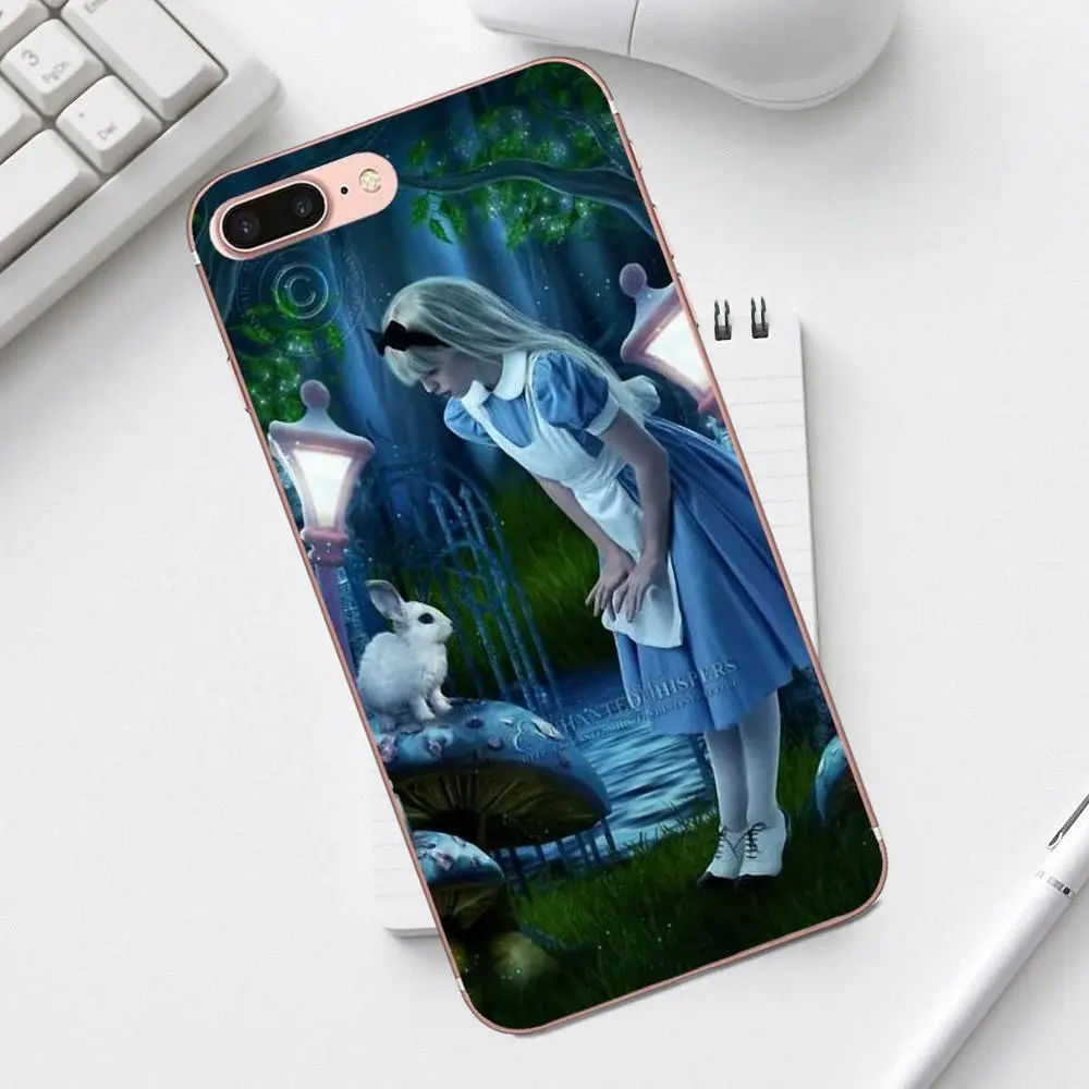 Qdowpz Alice In Wonder мы все с ума здесь для Galaxy Alpha Core Prime Note 4 5 8 S3 S4 S5 S6 S7 S8 S9 mini edge Plus|Бамперы|