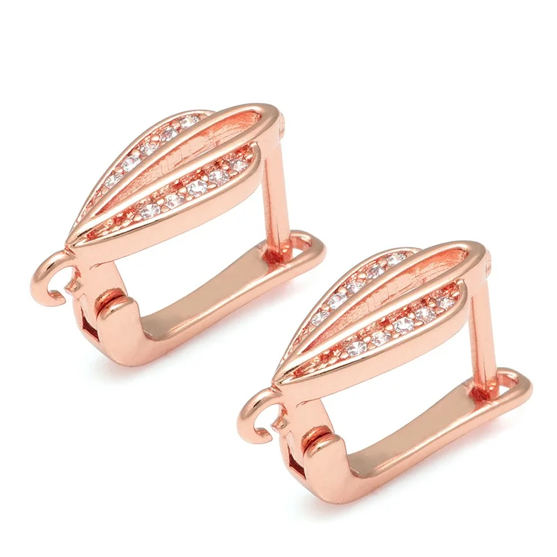 rose gold Дизайн листьев серьги крюк аксессуары для женщин серьги для изготовления ювелирных изделий кисточкой DIY свадебный подарок ювелирные изделия - Цвет: rose gold