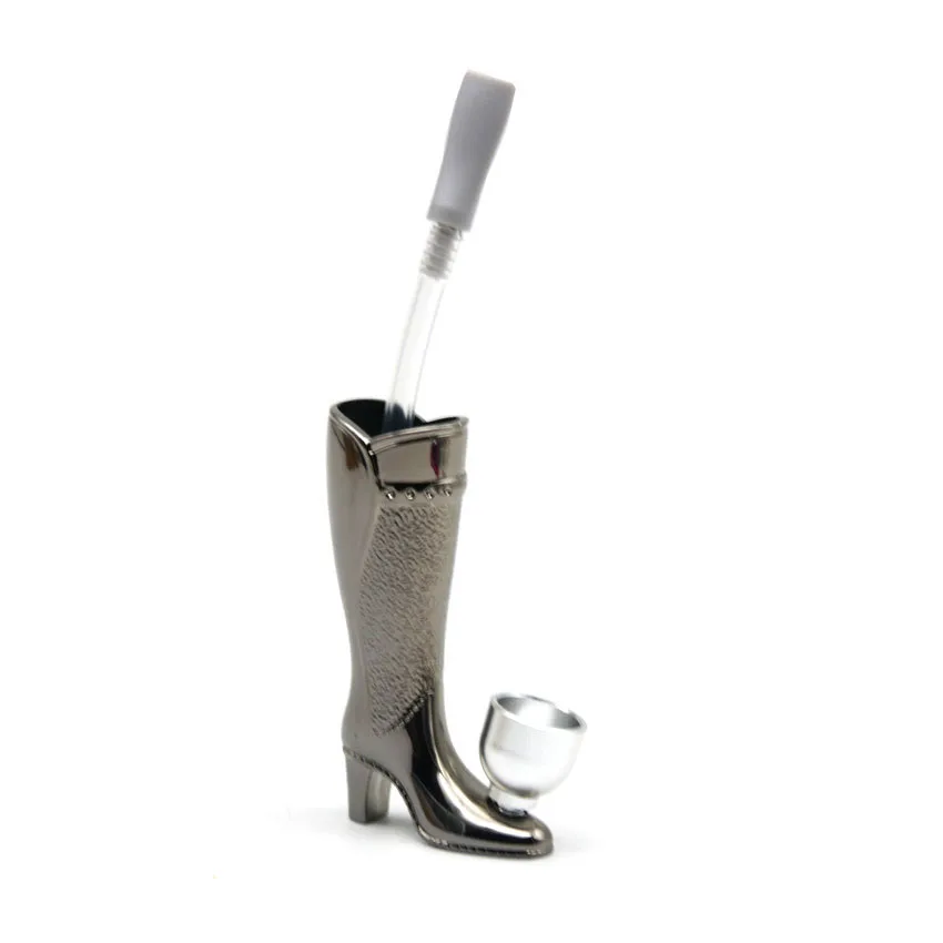 1PC Creative Long Boots Smoking Pipe With PCV Tube Plastic Cigarette Holder Metal Filter Bowl Tobacco Herb Accessories | Дом и сад