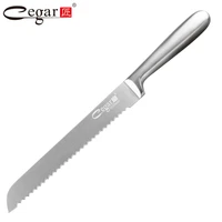 free shipping cegar stainless steel kitchen serrated bread toast slicing knife household cake cutting knife cut bread knives
