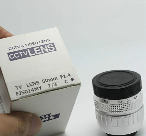 FUJIAN 50 мм F/1 4 C крепление CCTV 2/3 &quotобъектив для Sony NEX E камеры 3 Серебро Бесплатная