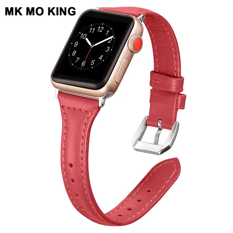 Модный кожаный ремешок с принтом для Apple Watch 1/2/3 серия 38 мм 40 42 44 iWatc