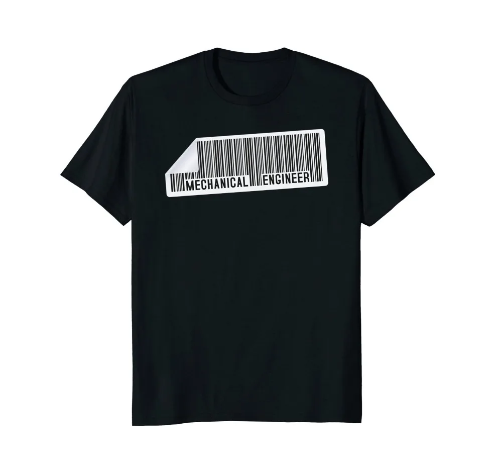 

Print T Shirt Mens Short Sleeve Hot Funny Mechanical Engineer Barcode Shirt T-Shirt