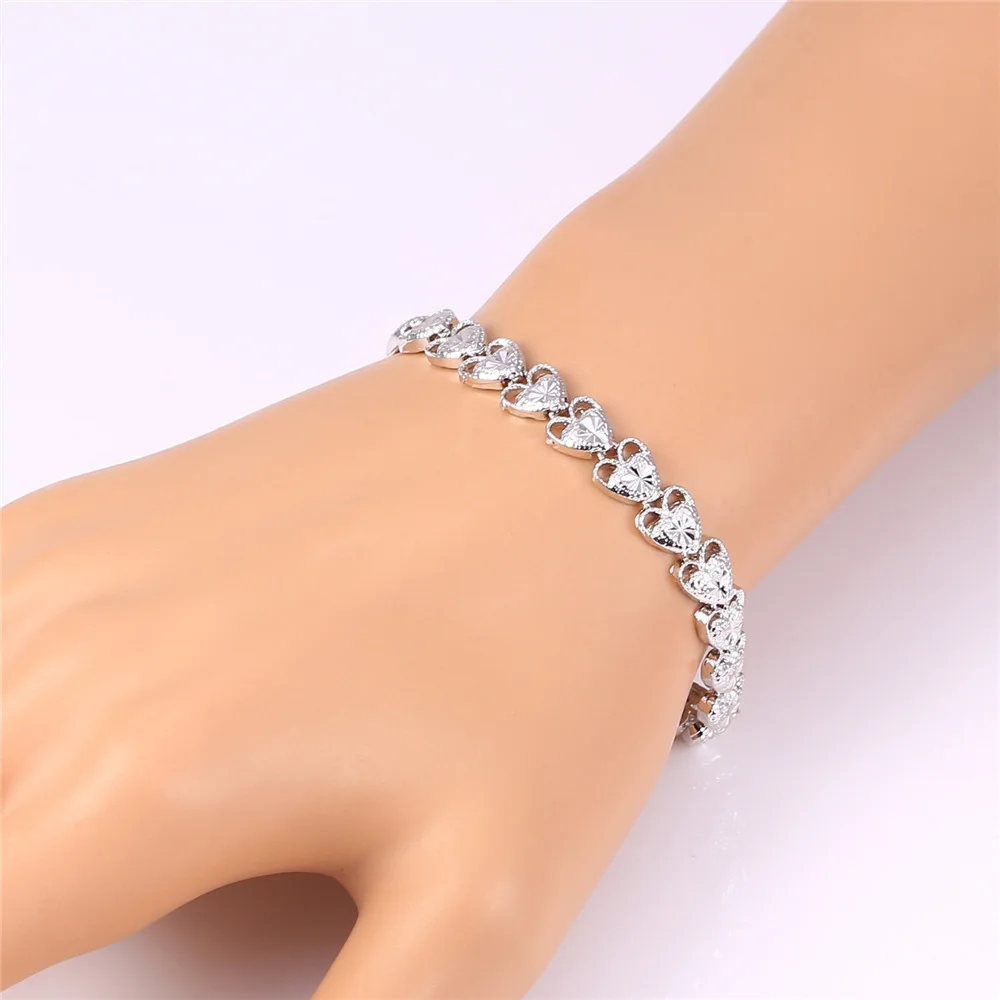 U7 браслеты с сердечками на День святого Валентина для женщин подарок