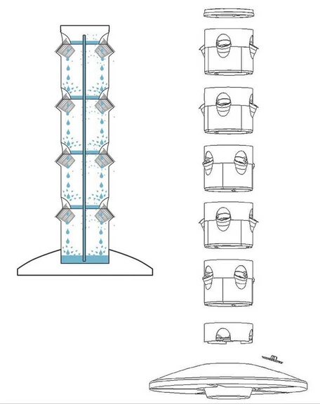 Мобильные центробежные системы распыления с 4 отверстиями на 8 этажей всего 36 шт. |