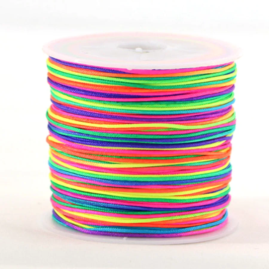 colorful 0,8 мм металлическая пряжа вощеный хлопковый шнур браслет Веревка DIY вощеная нить веревка шнур ремешок Ожерелье Веревка бисер DIY Изготовление ювелирных изделий - Цвет: colorful
