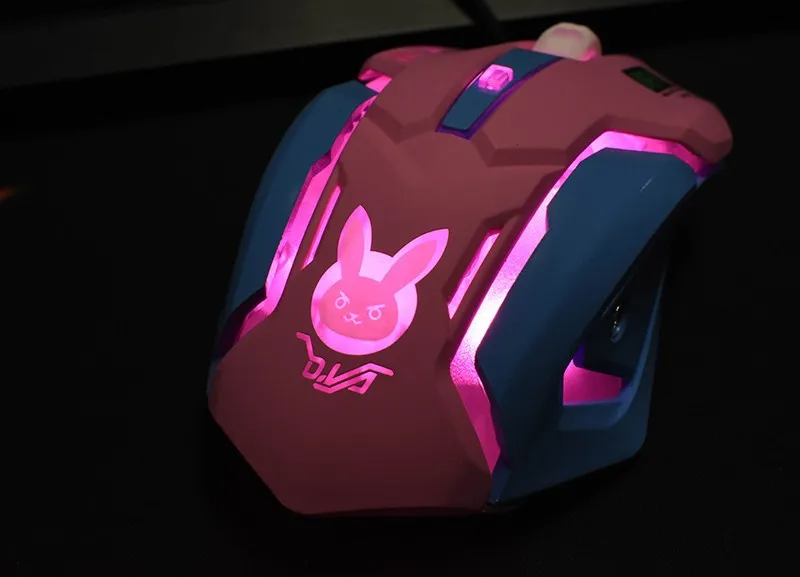6 кнопок, игровой дышащий светодиодный игровой мыши с подсветкой, D. VA Reaper, проводная USB компьютерная мышь для ПК и Mac, геймеров Overwatch