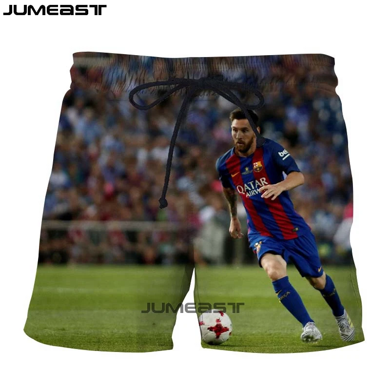 Jumeast Брендовые мужские/женские 3D принты "Футбол" Звезда Lionel Messi шорты летние быстросохнущие пляжные повседневные спортивные брюки короткие брюки