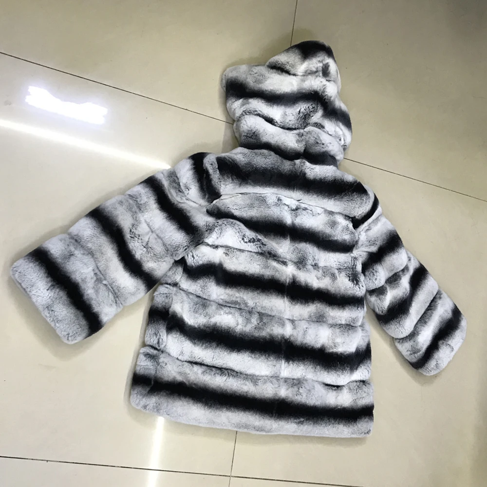 Новый зимний женский Настоящий мех кролика пальто Теплый с капюшоном куртка