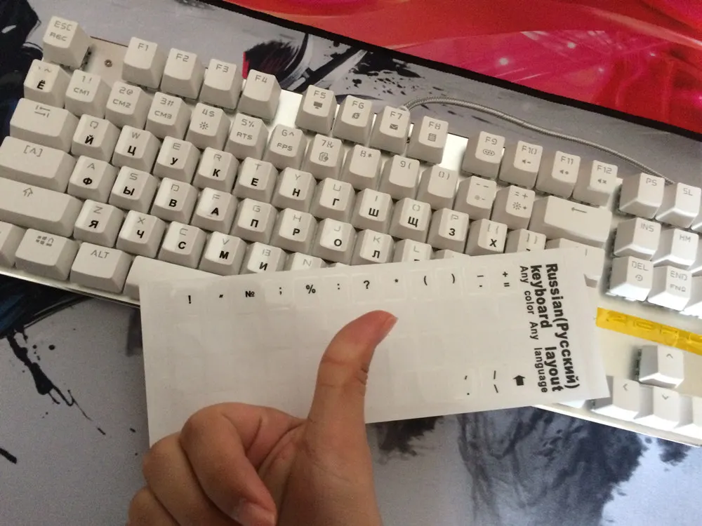 5 видов цветов Прозрачный русские буквы клавиатуры Наклейки Водонепроницаемый