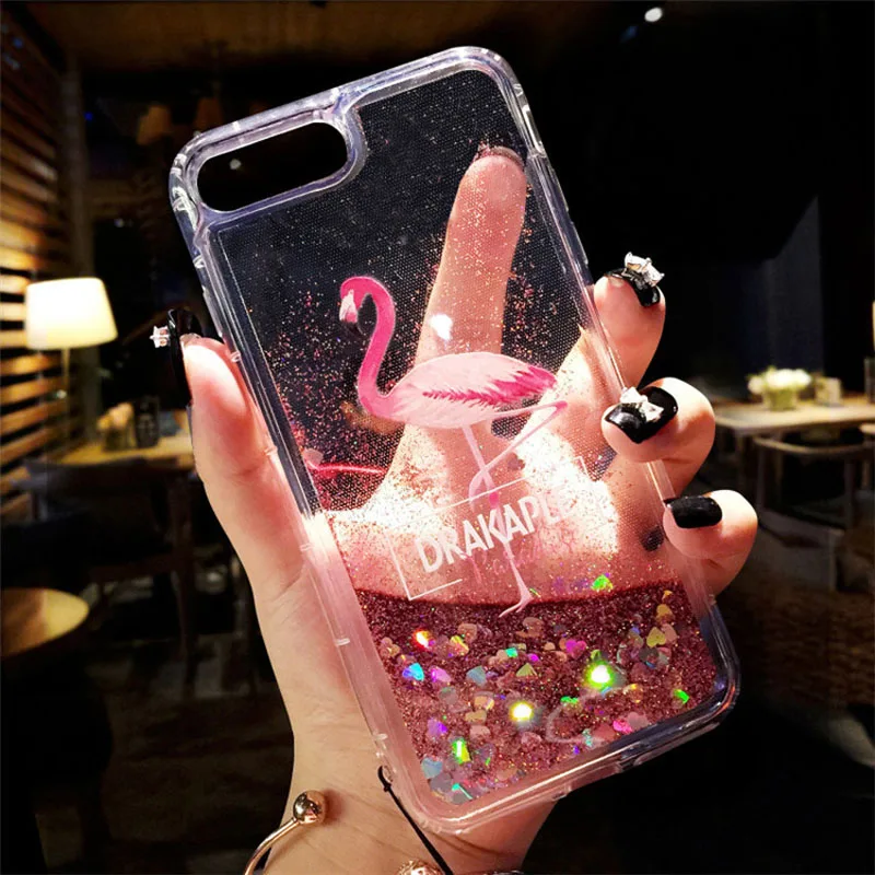 Quicksand Фламинго Блестящий Мягкий чехол Sase для iPhone Xs MAX Xr X 6 6s Plus 7 8 телефона Fundas |