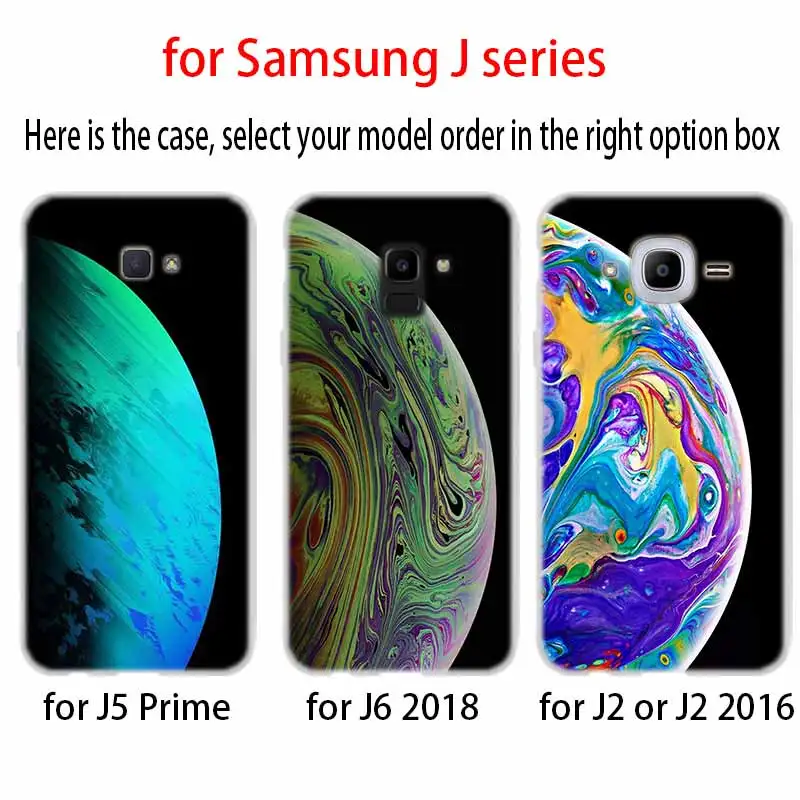 Красивый чехол с рисунком планеты ТПУ силиконовый для Samsung Galaxy J6 J8 J3 J5 J7 J4 J2 J1 Plus 2018