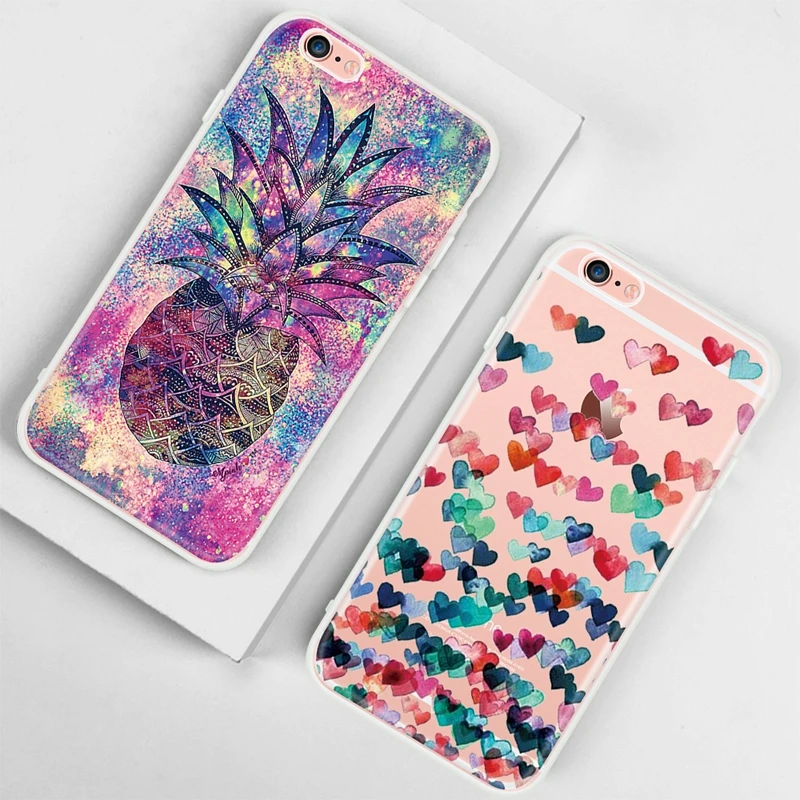 Мягкий чехол из ТПУ с рисунком для iPhone XS Max XR 7 6 6S 8 Plus X 5 5S SE Sillicon Green Plant Cactus Flower |