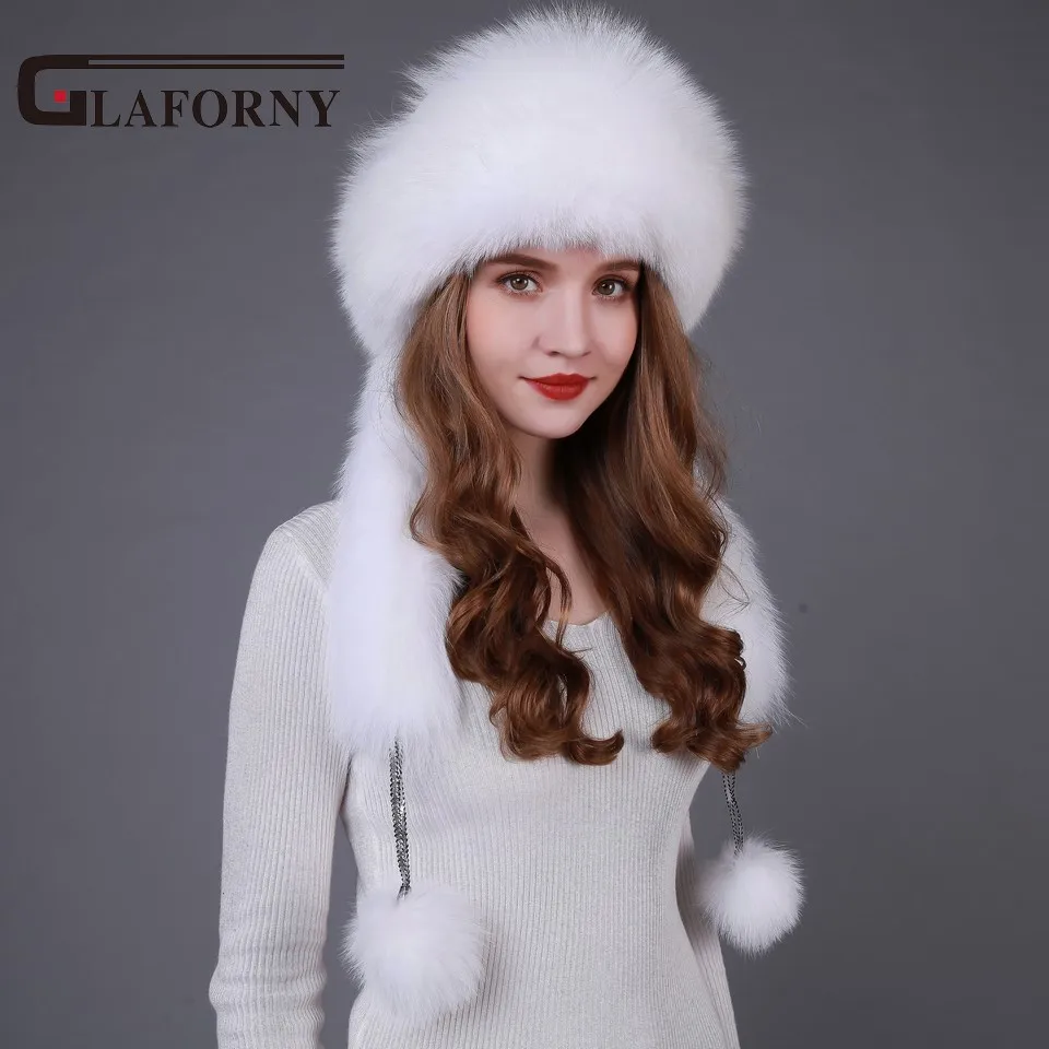 Glaforny 2018 новый дизайн шапки из лисьего меха с кроличьим мехом Топы меховой шарф